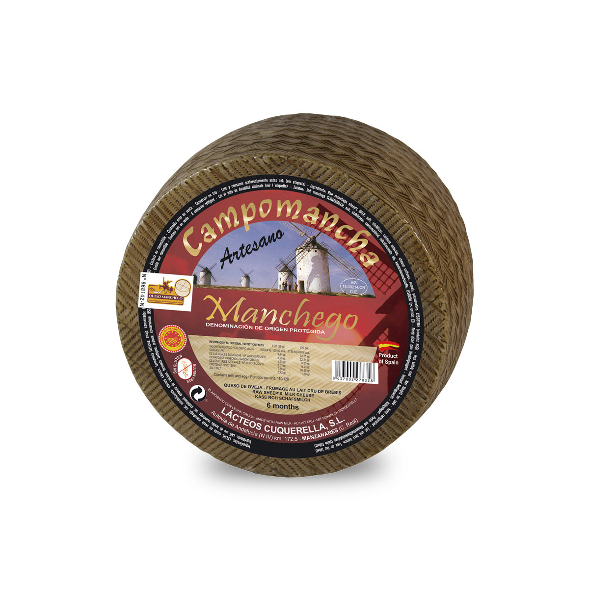 Queso Manchego Denominacion Origen Campomancha Oveja Curado Artesano El Hidalgo